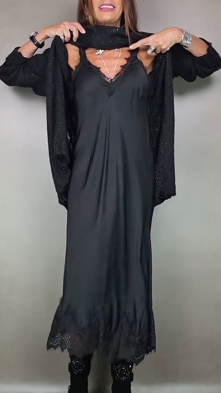 Alejandra | Conjunto de suéter largo y vestido