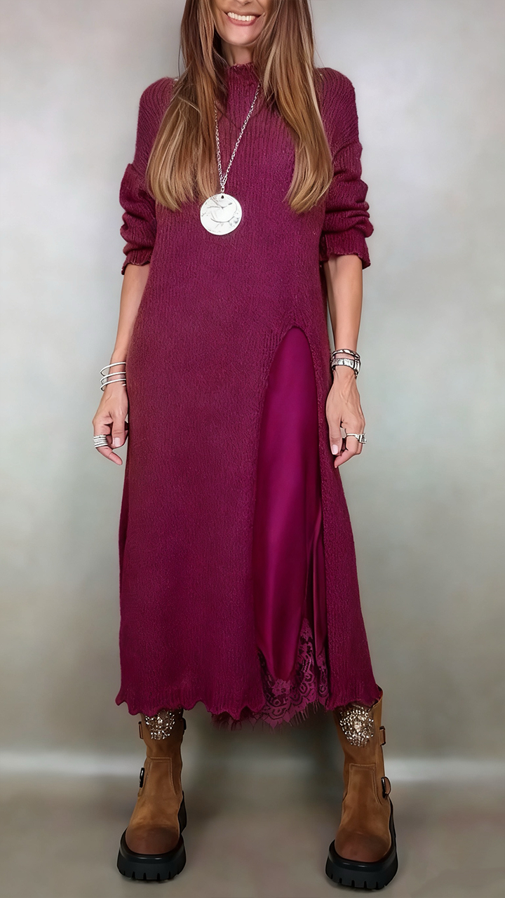 Alejandra | Conjunto de suéter largo y vestido