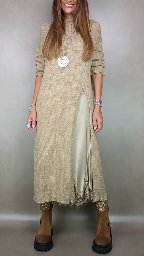 Alejandra | Conjunto de suéter largo y vestido