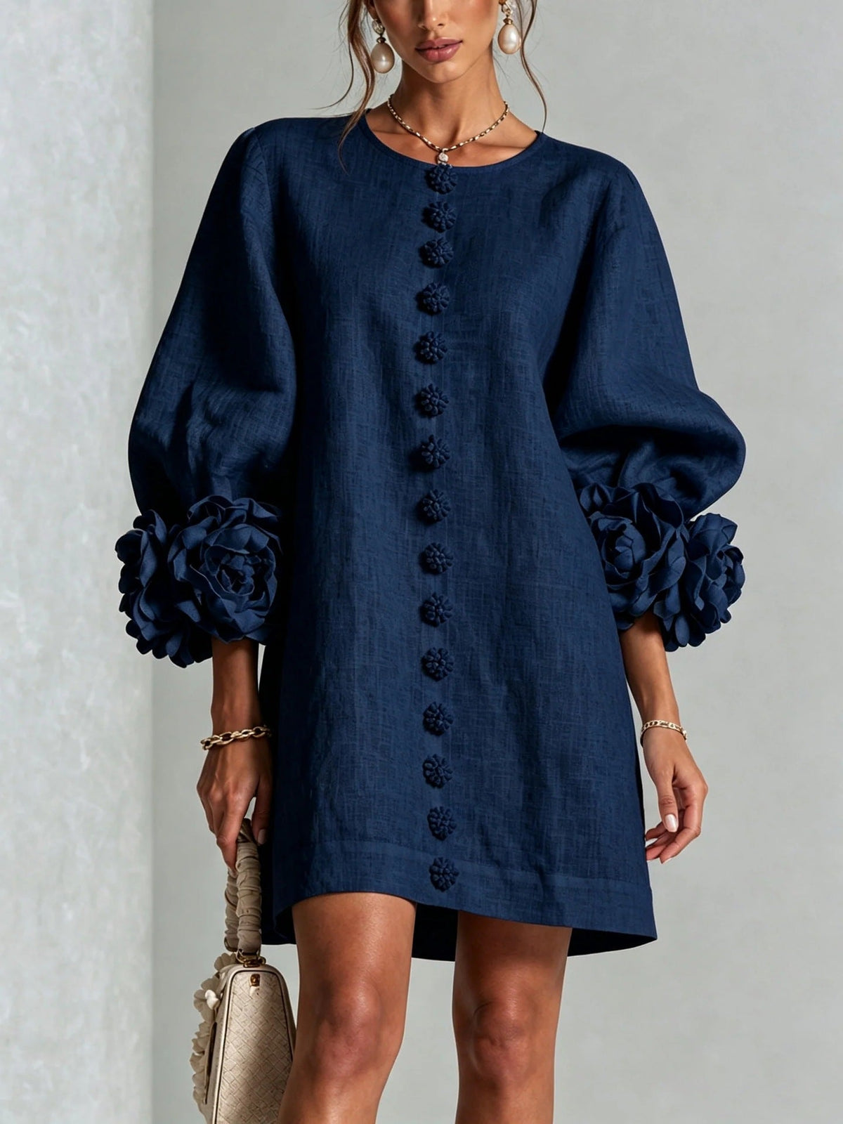 Rosario | Vestido floral con mangas globo