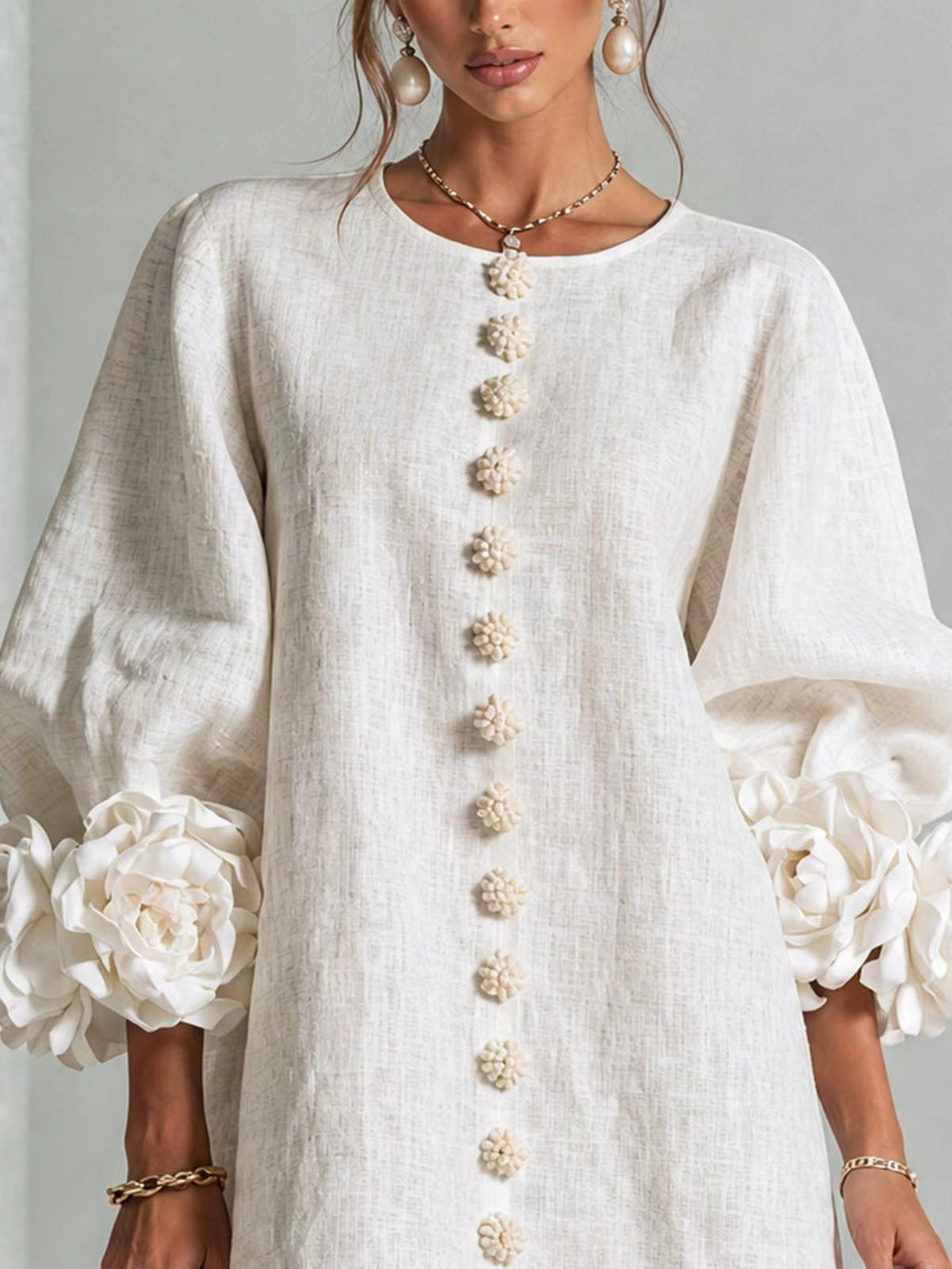 Rosario | Vestido floral con mangas globo