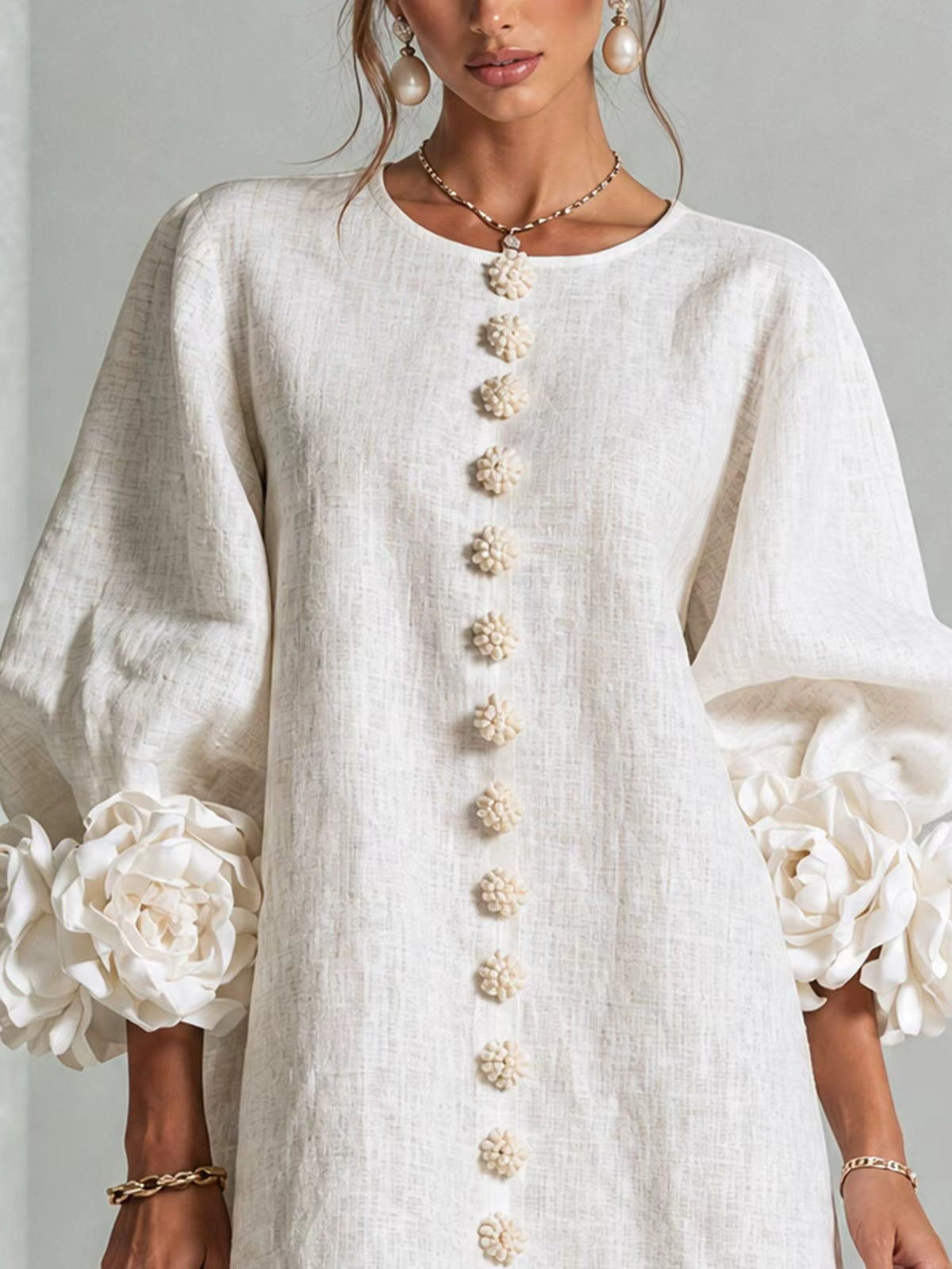 Rosario | Vestido floral con mangas globo