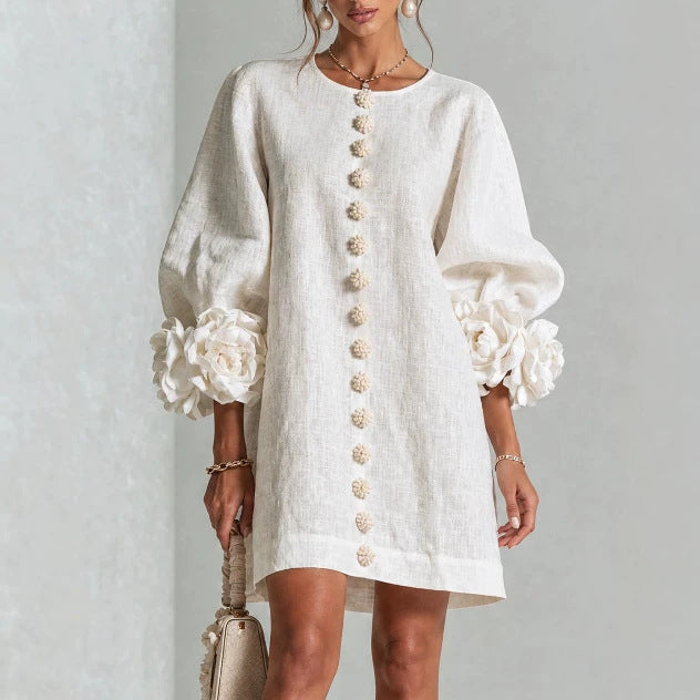 Rosario | Vestido floral con mangas globo